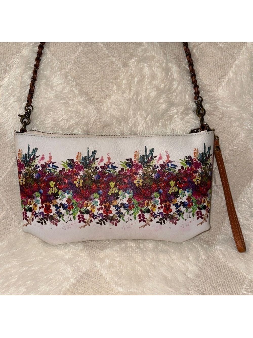 Elliott Lucca DEMI Convertible 3 in 1 White Pink Faux Leather Crossbody Bag